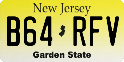 NJ license plate B64RFV