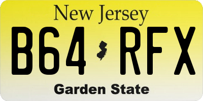 NJ license plate B64RFX