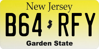 NJ license plate B64RFY