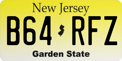 NJ license plate B64RFZ