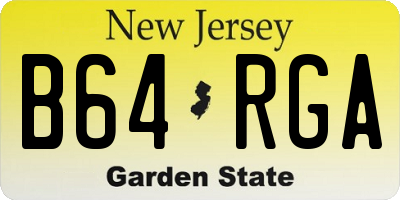 NJ license plate B64RGA