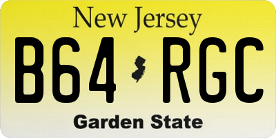 NJ license plate B64RGC