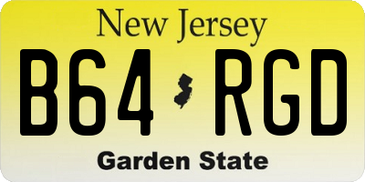 NJ license plate B64RGD