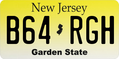 NJ license plate B64RGH