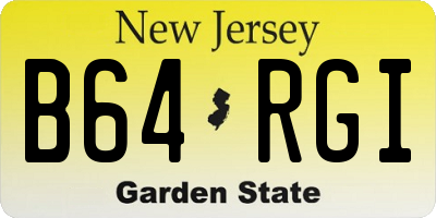 NJ license plate B64RGI