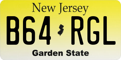 NJ license plate B64RGL