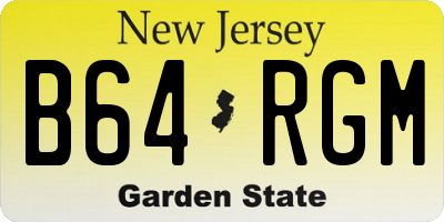 NJ license plate B64RGM