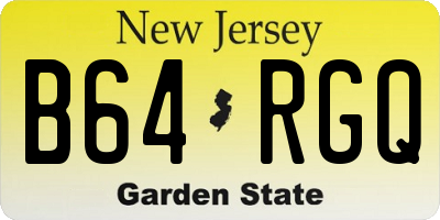 NJ license plate B64RGQ