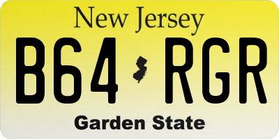 NJ license plate B64RGR