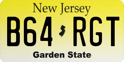 NJ license plate B64RGT