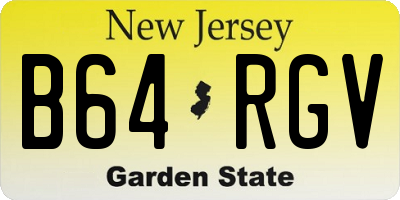NJ license plate B64RGV