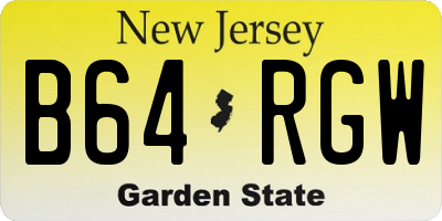 NJ license plate B64RGW