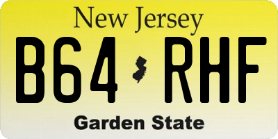 NJ license plate B64RHF