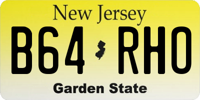 NJ license plate B64RHO
