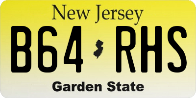 NJ license plate B64RHS