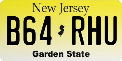 NJ license plate B64RHU