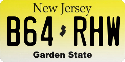 NJ license plate B64RHW