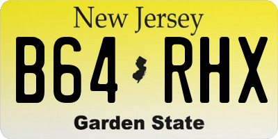 NJ license plate B64RHX