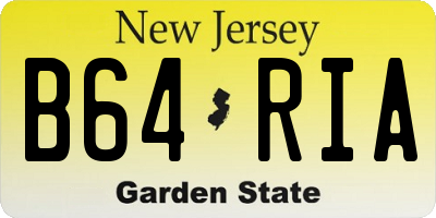 NJ license plate B64RIA
