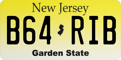 NJ license plate B64RIB