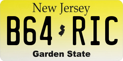 NJ license plate B64RIC