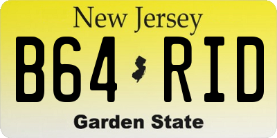 NJ license plate B64RID