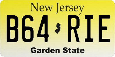 NJ license plate B64RIE