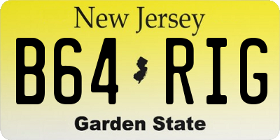 NJ license plate B64RIG