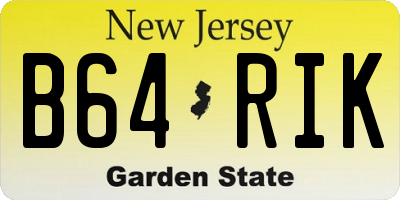 NJ license plate B64RIK