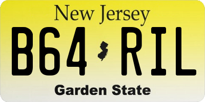 NJ license plate B64RIL