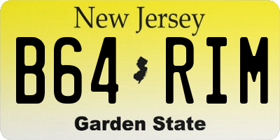 NJ license plate B64RIM