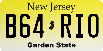 NJ license plate B64RIO
