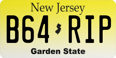 NJ license plate B64RIP