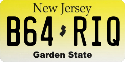 NJ license plate B64RIQ