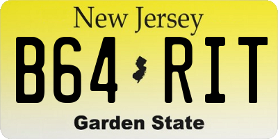 NJ license plate B64RIT