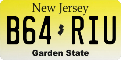 NJ license plate B64RIU
