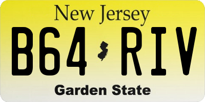 NJ license plate B64RIV