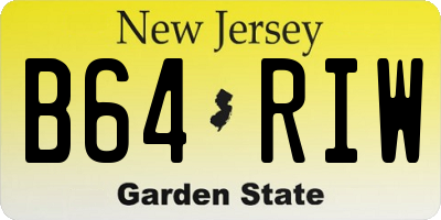 NJ license plate B64RIW