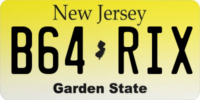 NJ license plate B64RIX