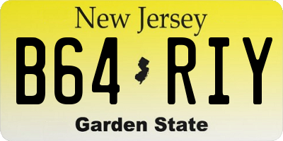 NJ license plate B64RIY