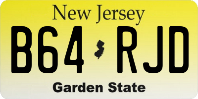 NJ license plate B64RJD