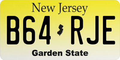 NJ license plate B64RJE