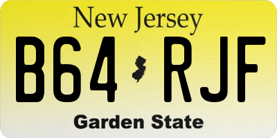 NJ license plate B64RJF