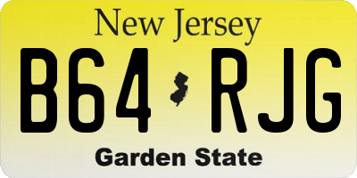 NJ license plate B64RJG