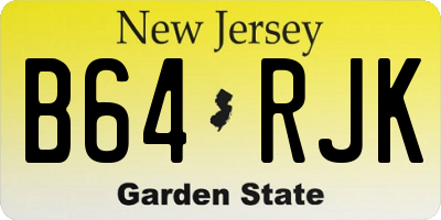 NJ license plate B64RJK