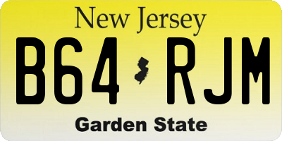 NJ license plate B64RJM