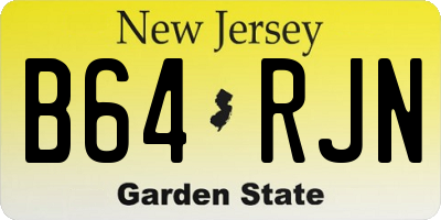 NJ license plate B64RJN