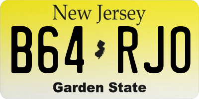 NJ license plate B64RJO