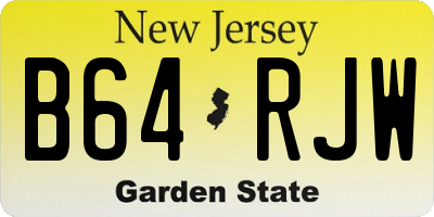 NJ license plate B64RJW