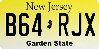 NJ license plate B64RJX
